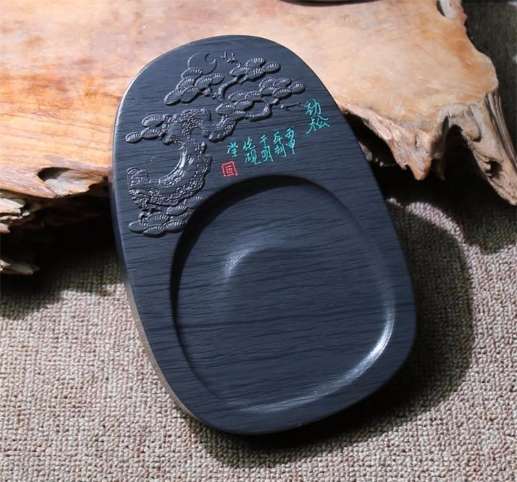 勁松暗香天然原石硯臺(tái)，文房四寶精品硯臺(tái)