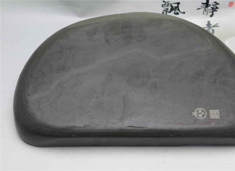 松山攬勝玉黛石硯臺，中國文房四寶硯臺