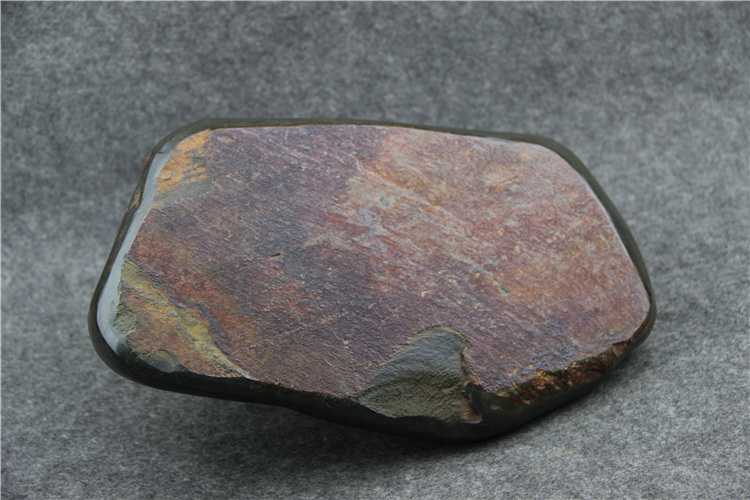 金暈魚子荷葉雕花歙硯，老坑硯臺(tái)龍尾硯