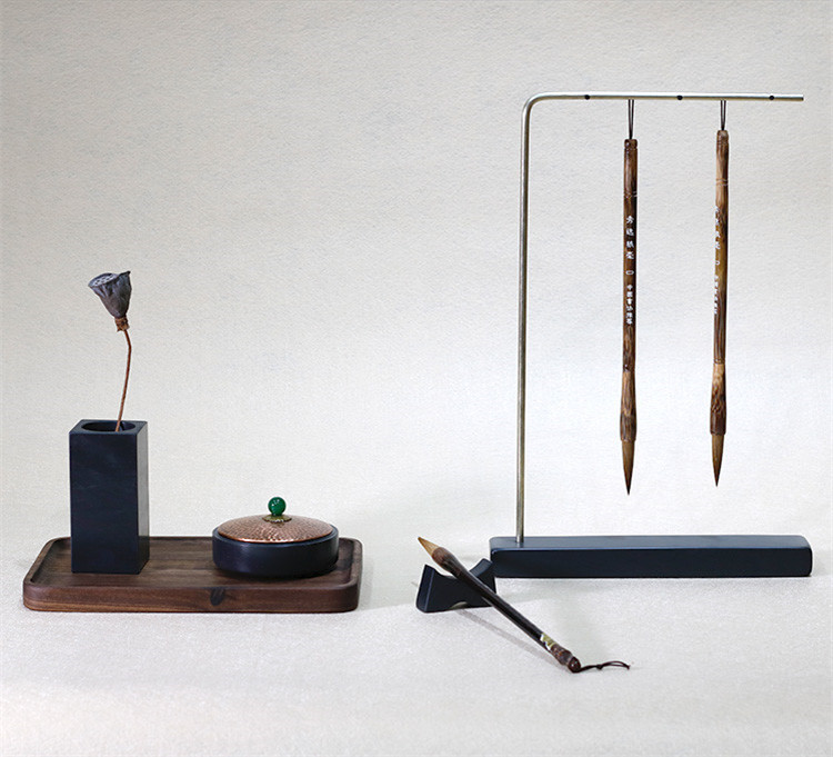 創(chuàng)意簡約毛筆筆掛筆架，中式書房文房精品