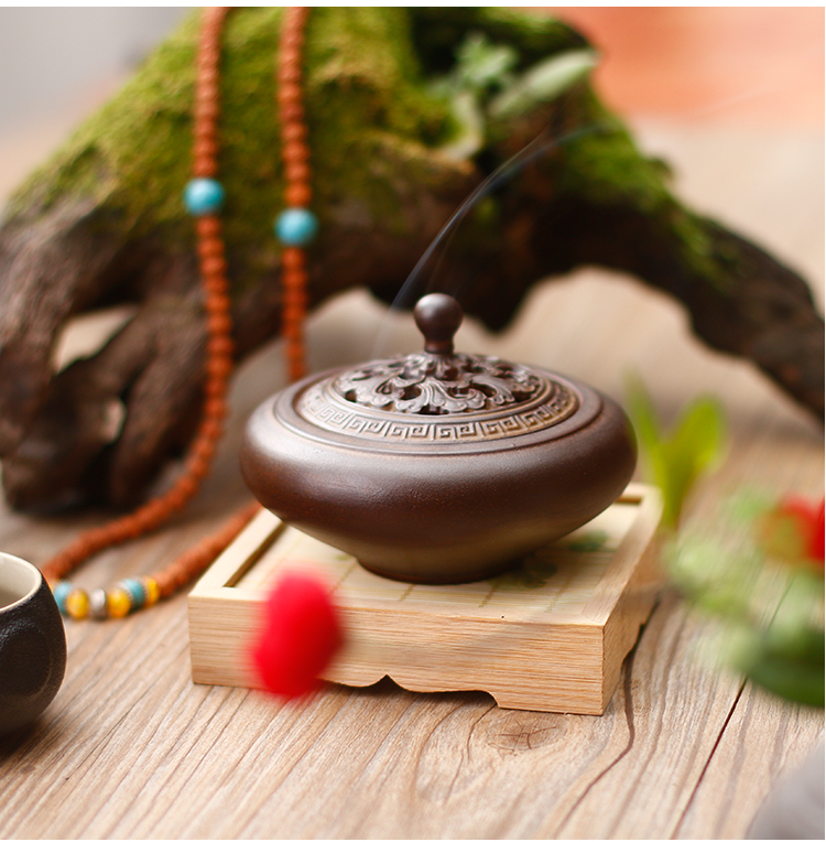 古典創(chuàng)意黑陶香薰爐，家用居室供佛仿古熏香爐