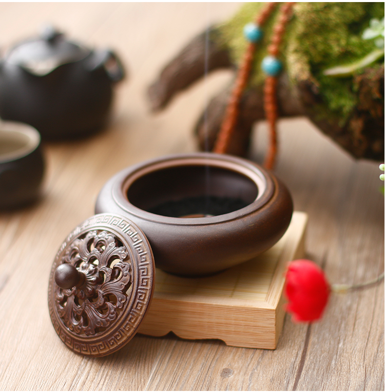 古典創(chuàng)意黑陶香薰爐，家用居室供佛仿古熏香爐