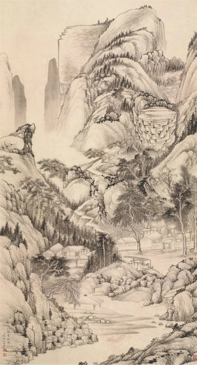 代畫(huà)家錢(qián)維城蓬勃山水作品欣賞