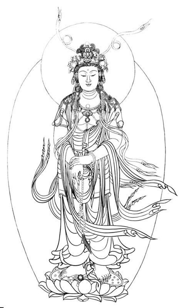 家佳樂文學(xué)繪畫技巧白描觀音圖