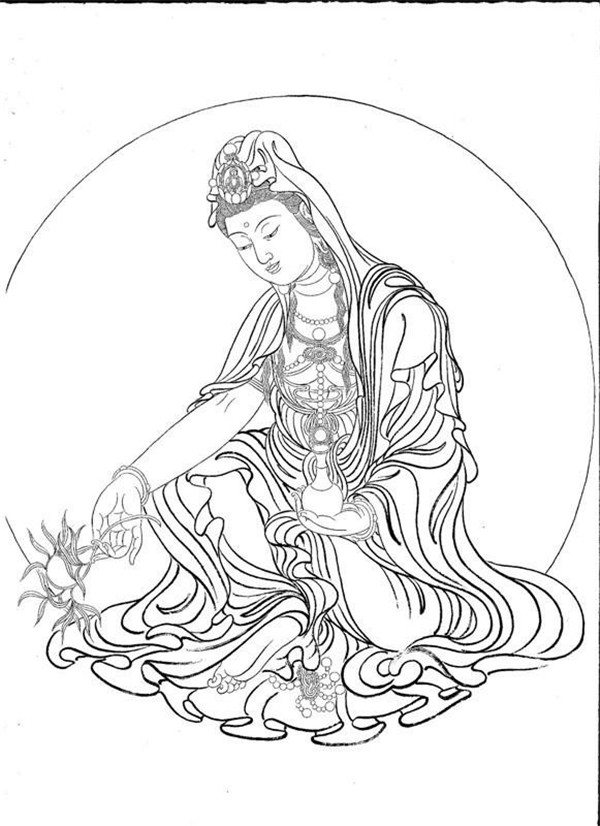 家佳樂文學(xué)繪畫技巧白描觀音圖