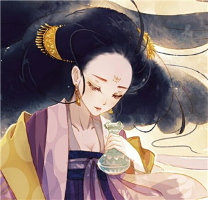 手繪風(fēng)格華貴古風(fēng)女子頭像，動(dòng)漫頭像女生頭像