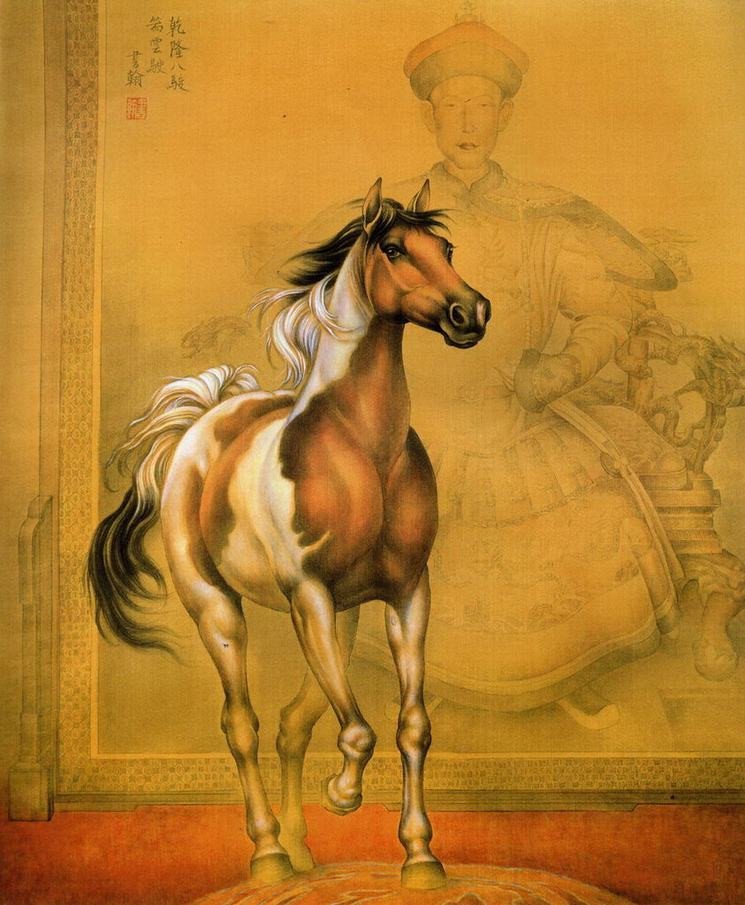 細膩畫工筆畫風乾隆八駿圖