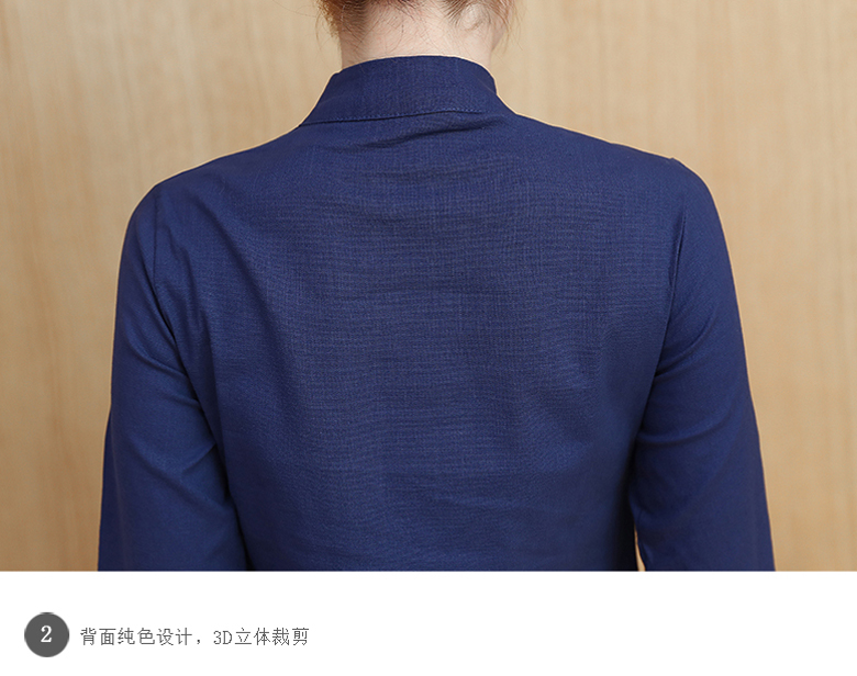 文藝修身立領(lǐng)盤扣繡花棉麻七分袖民族風唐裝