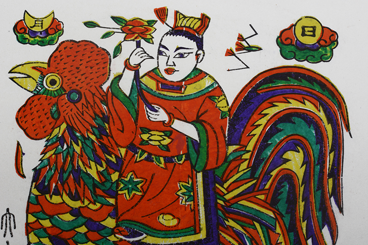 2017雞年開(kāi)封木板年畫(huà)