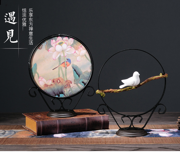 寓意招財(cái)?shù)募壹褬?lè)文學(xué)禪意鐵藝工藝品擺件