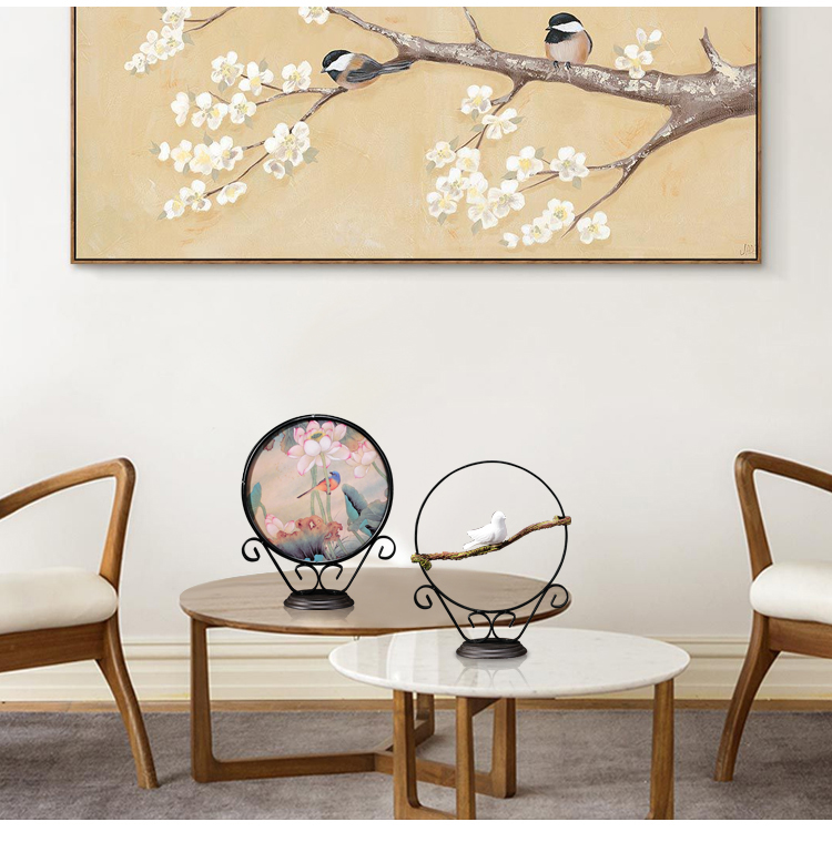 寓意招財(cái)?shù)募壹褬?lè)文學(xué)禪意鐵藝工藝品擺件