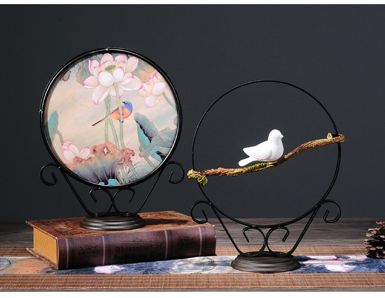 寓意招財(cái)?shù)募壹褬?lè)文學(xué)禪意鐵藝工藝品擺件