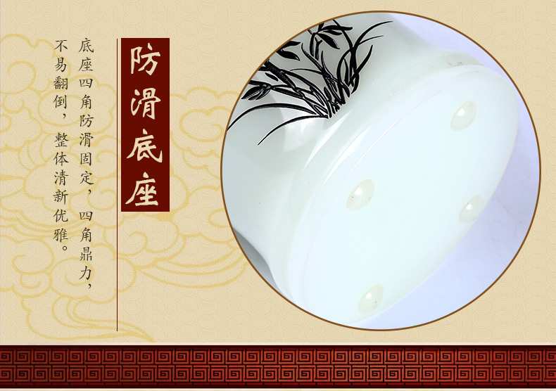 三色家佳樂文學氣清如蘭玉石筆筒