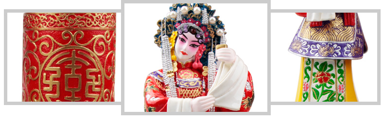 兩款家佳樂文學(xué)國(guó)粹京劇人物臉譜泥塑彩繪筆筒