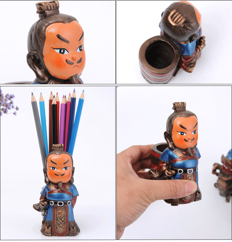 家佳樂文學特色三國人物公仔創(chuàng)意筆筒