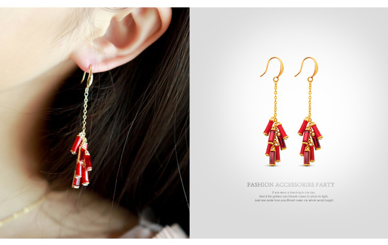 家佳樂(lè)文學(xué)施華洛世奇元素水晶春竹耳環(huán)