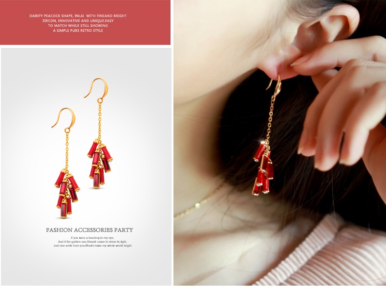 家佳樂(lè)文學(xué)施華洛世奇元素水晶春竹耳環(huán)