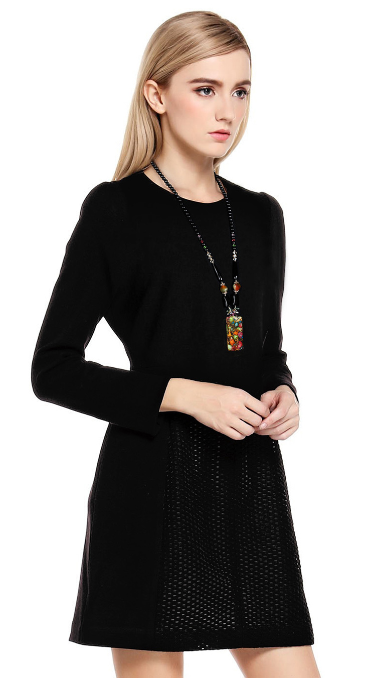 奢華復(fù)古水晶黑瑪瑙毛衣長(zhǎng)款項(xiàng)鏈