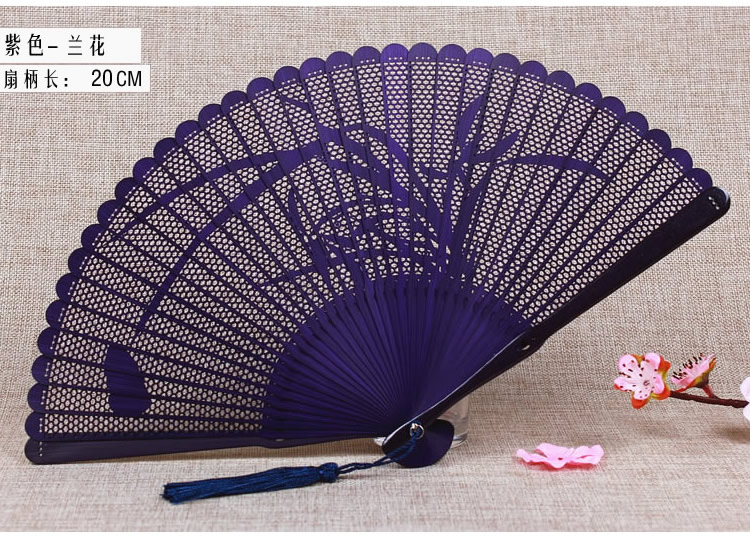 家佳樂文學(xué)復(fù)古迷你全竹高檔扇子鏤空