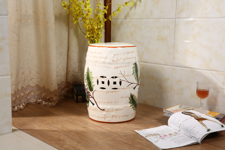 家佳樂文學新中式陶瓷凳子鼓凳鼓墩美式