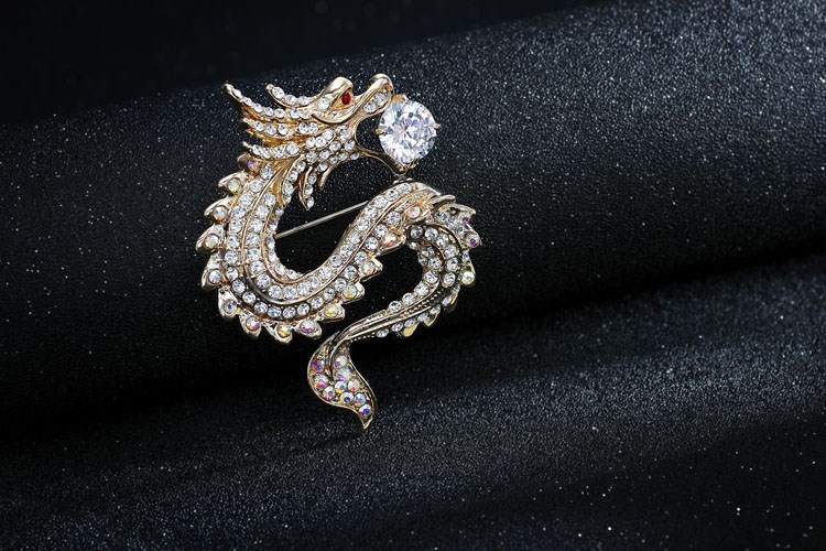 家佳樂文學(xué)十二生肖胸針動(dòng)物龍胸花別針