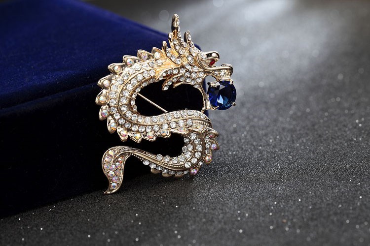 家佳樂文學(xué)十二生肖胸針動(dòng)物龍胸花別針