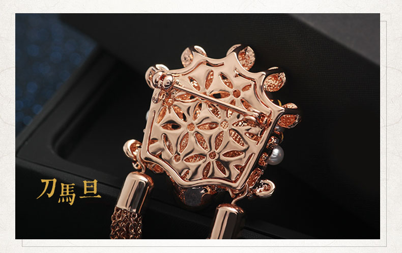家佳樂文學刀馬旦流蘇紅水晶百搭個性民族風胸針