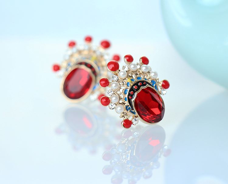 家佳樂文學(xué)京劇臉譜刀馬旦水晶耳環(huán)