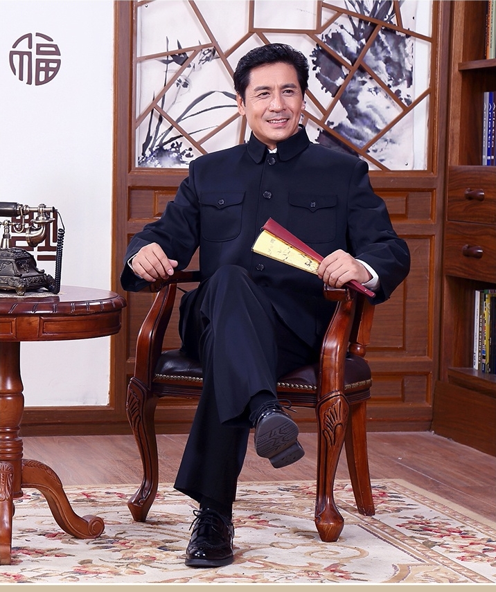 家佳樂文學(xué)精練大方中老年中山裝