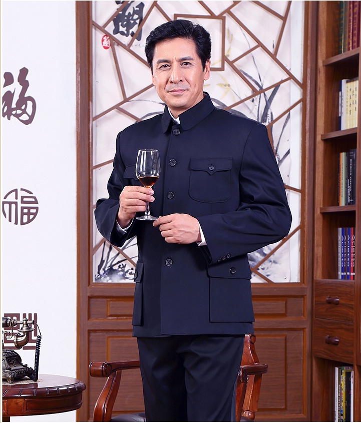 家佳樂文學(xué)精練大方中老年中山裝