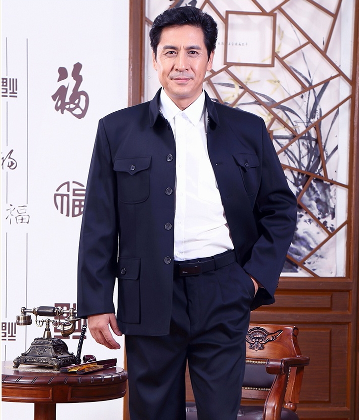 家佳樂文學(xué)精練大方中老年中山裝