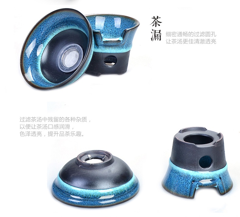 建盞鑲鎏銀天目釉精致茶具