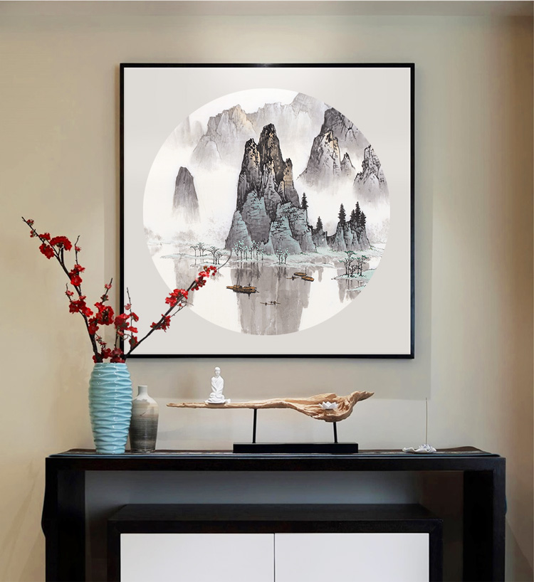 景秀山河，精美水墨裝飾畫