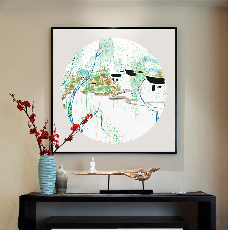 景秀山河，精美水墨裝飾畫