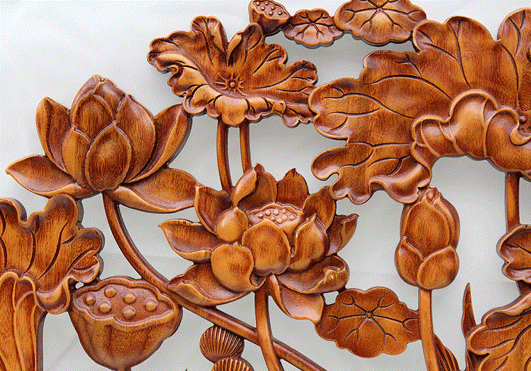 年年有余，精致香樟木創(chuàng)意木雕