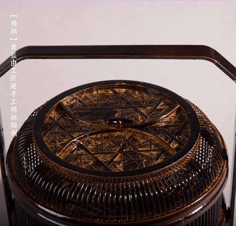 復古家佳樂文學手提籃子，精致手工竹編餐籃