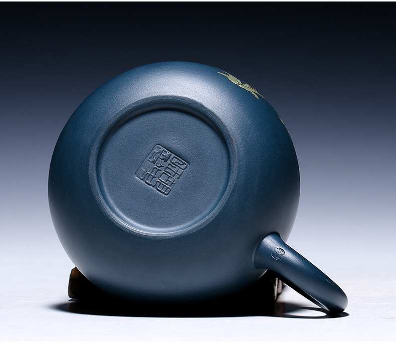 純手工紫砂壺，小巧琺瑯印花紫砂壺