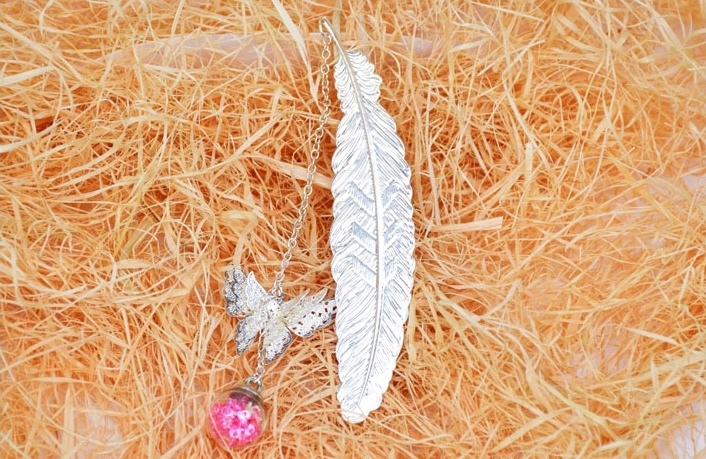 精致華麗書簽，蝴蝶飛舞金屬書簽