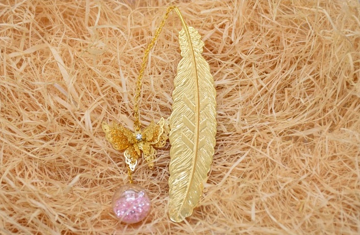 精致華麗書簽，蝴蝶飛舞金屬書簽