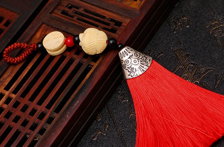 家佳樂文學(xué)流蘇木雕，年年有余細(xì)膩木雕