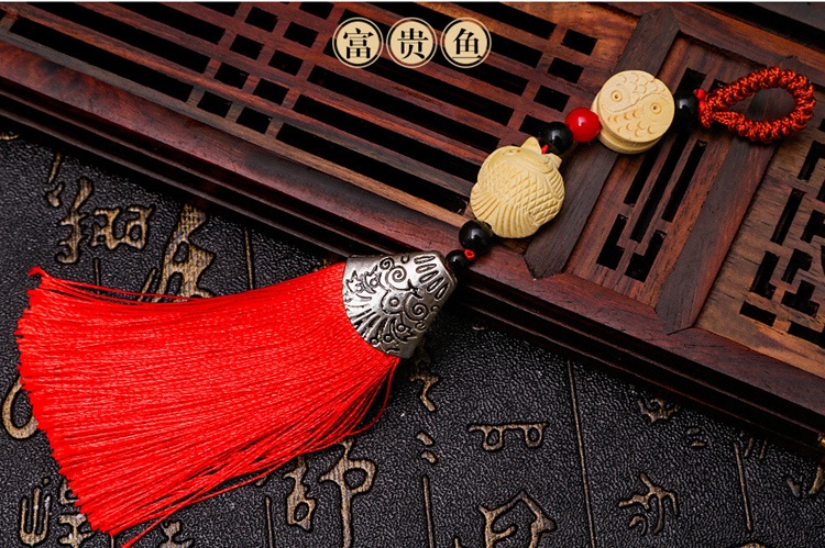 家佳樂文學(xué)流蘇木雕，年年有余細(xì)膩木雕