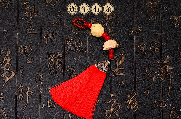 家佳樂文學(xué)流蘇木雕，年年有余細(xì)膩木雕