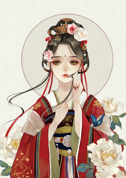 古典美女插畫，家佳樂文學(xué)手繪插畫