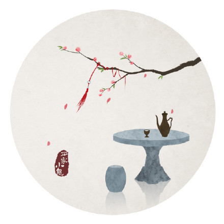 新春寓景插畫，家佳樂文學(xué)手繪插畫