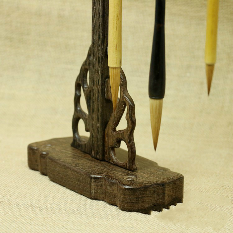 全天然雞翅木筆架，樸實精致筆架圖片