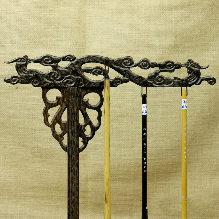 全天然雞翅木筆架，樸實精致筆架圖片