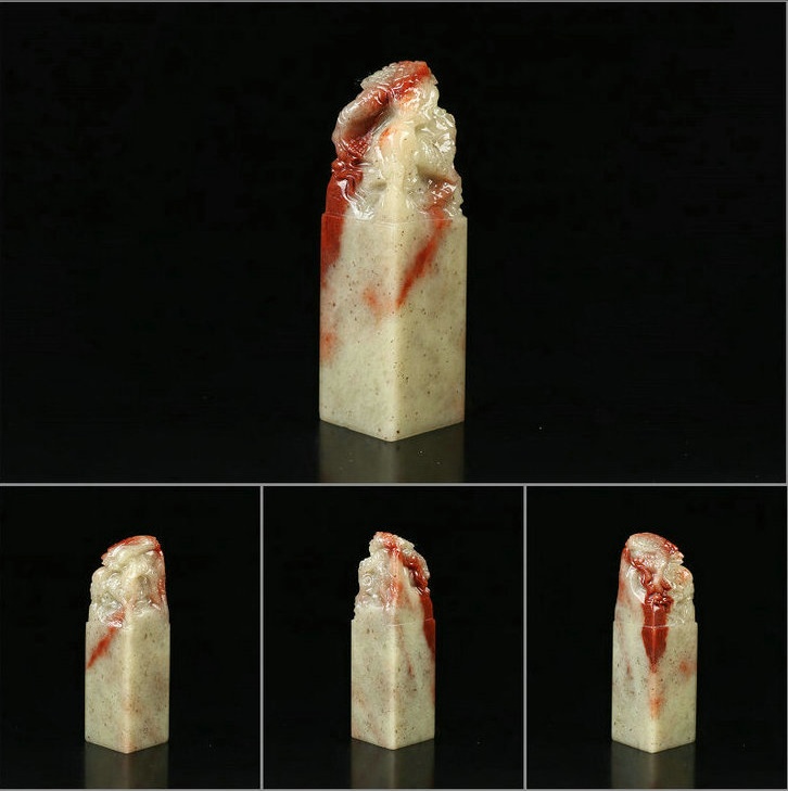 龍戲珠壽山石印章，獨(dú)具匠心印章圖片