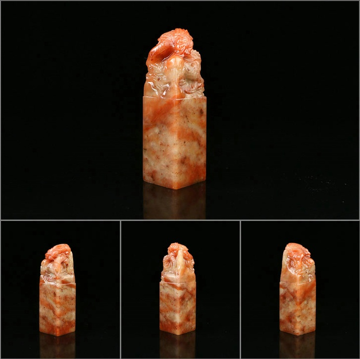 龍戲珠壽山石印章，獨(dú)具匠心印章圖片