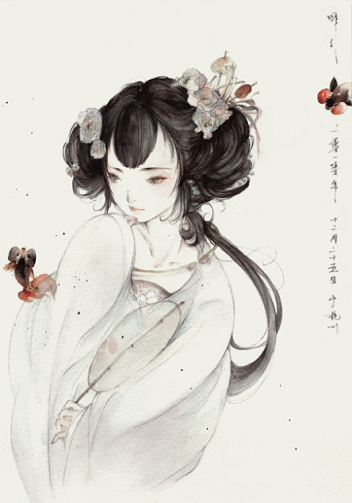 凄美國畫插畫，家佳樂文學(xué)詩意手繪插畫