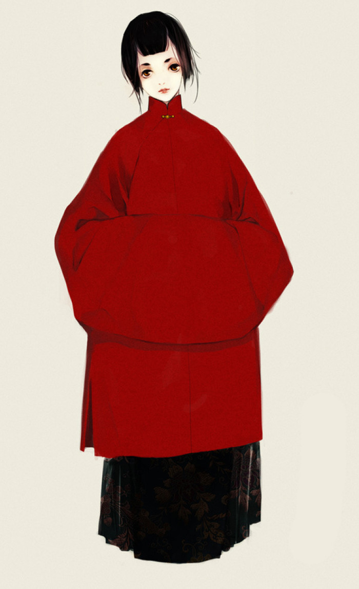 精美古風(fēng)服飾插畫，家佳樂文學(xué)手繪插畫